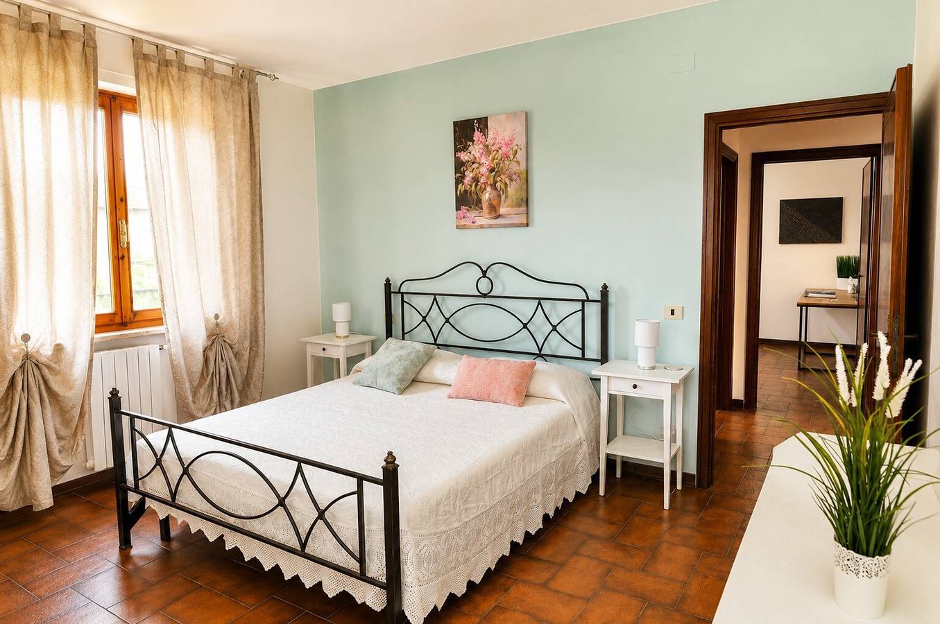 La Casa dei Pini – Terrasse mit Blick auf die Hügel in Peccioli, Pisa Provinz