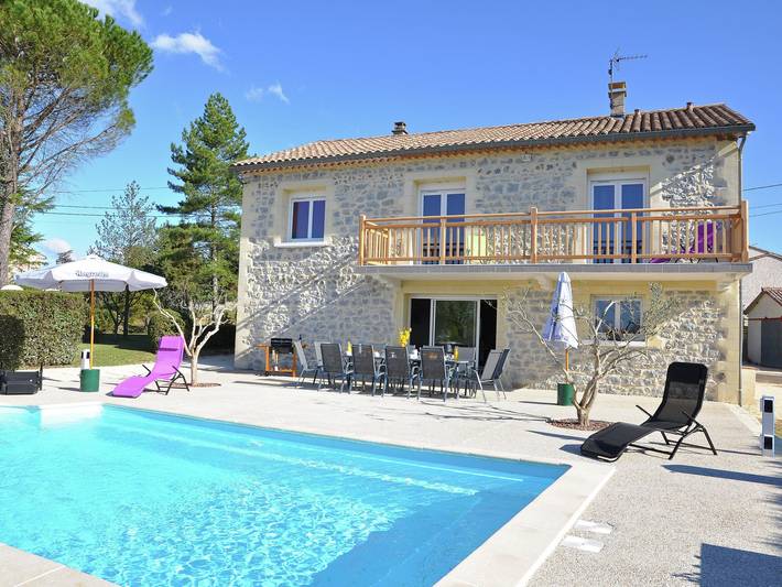 Ferienhaus für 12 Personen, mit Balkon und Terrasse sowie Garten und Pool in den Cevennen