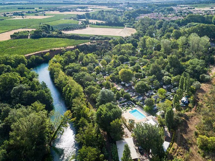 Camping Le Val de Cesse - Mobile home 6 persons - Welcome 32m² - 3 bedrooms - Tv - air conditioning - terrace in Mirepeisset, Narbonne region