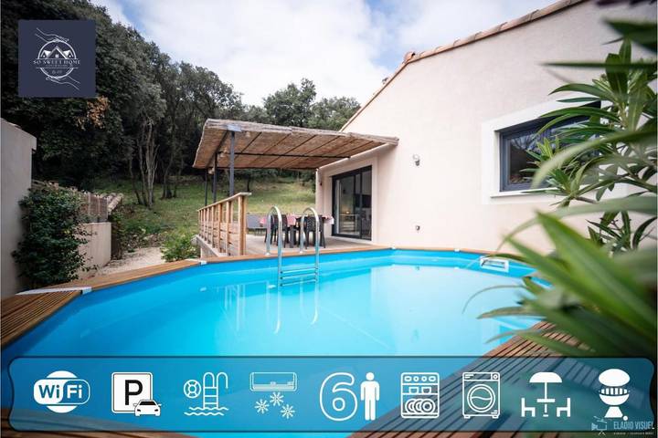 Villa pour 6 personnes, avec Terrasse ainsi que Jardin et Piscine