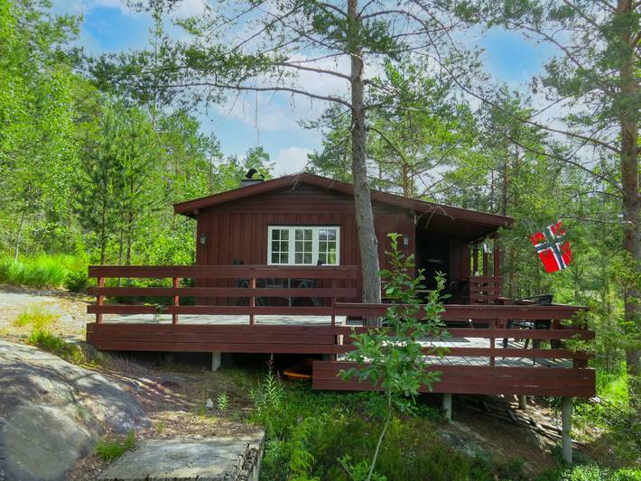 Ferienhaus für 5 Personen, mit Terrasse und Seeblick in Telemark