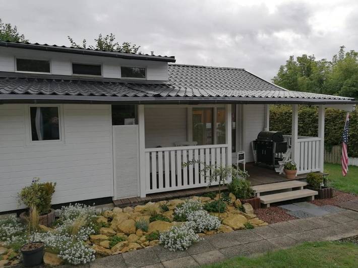 Ferienhaus für 5 Personen, mit Terrasse und Garten sowie Pool und Ausblick