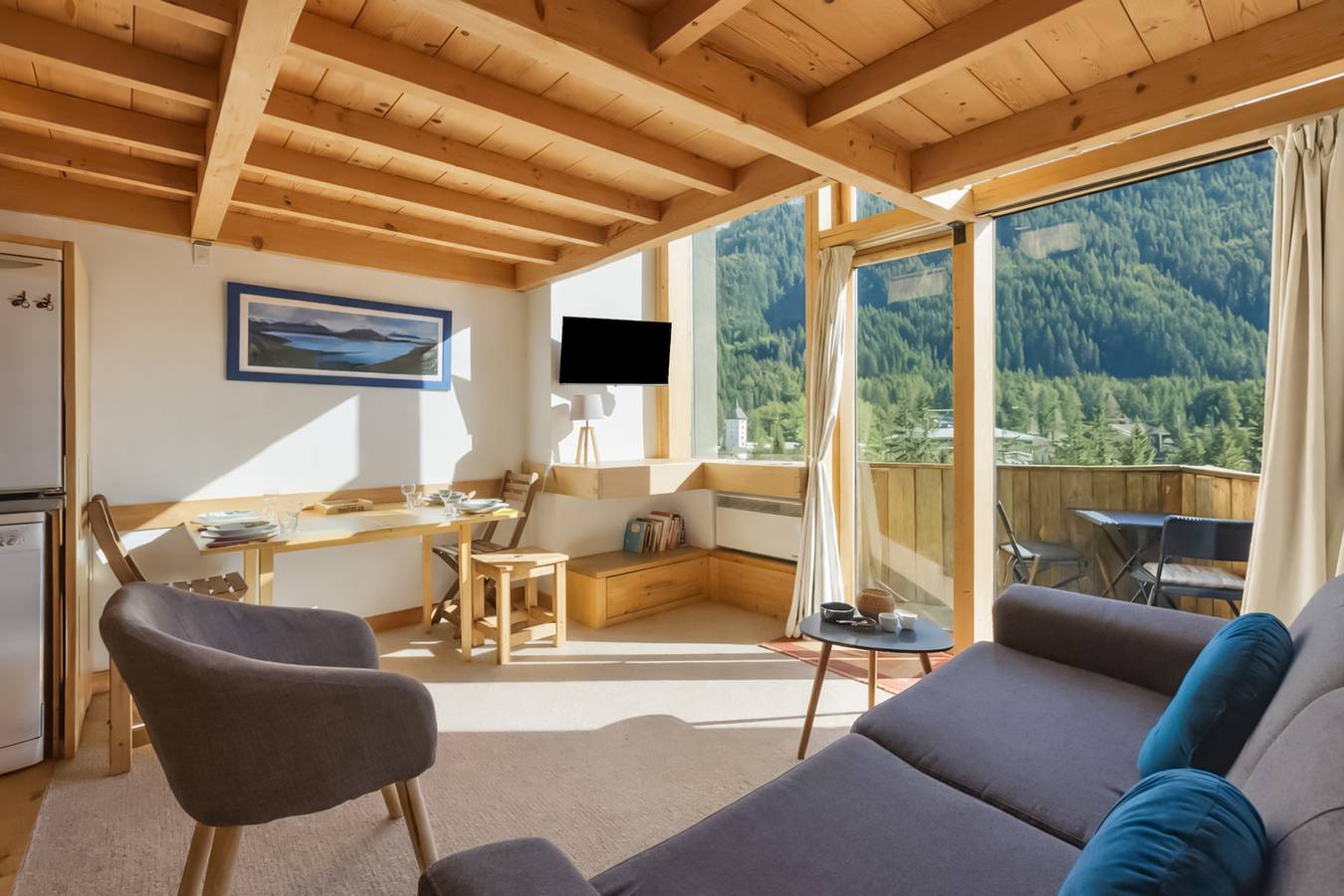 Ganze Wohnung, Ferienwohnung für 4 Personen mit Balkon in Argentière, Chamonix