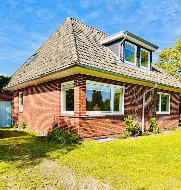 Ferienhaus für 6 Personen, mit Terrasse und Garten sowie Ausblick in Hattstedt