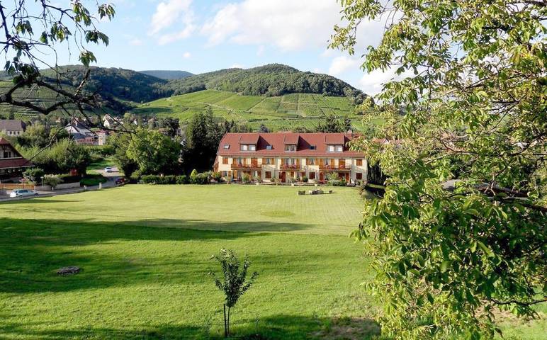 Gîte pour 4 personnes, avec Balcon et Terrasse ainsi que Jardin et Vue à Andlau