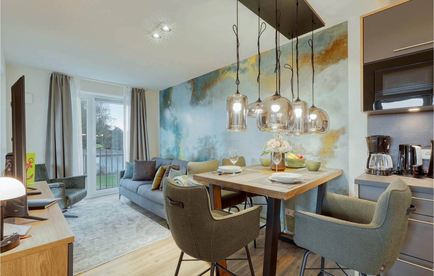 Ganze Ferienwohnung, 2km zu Beach🏖️: Terrasse Apartment w/ TV & Gefrierschrank in Nordstrand (Gemeinde), Nordseeküste