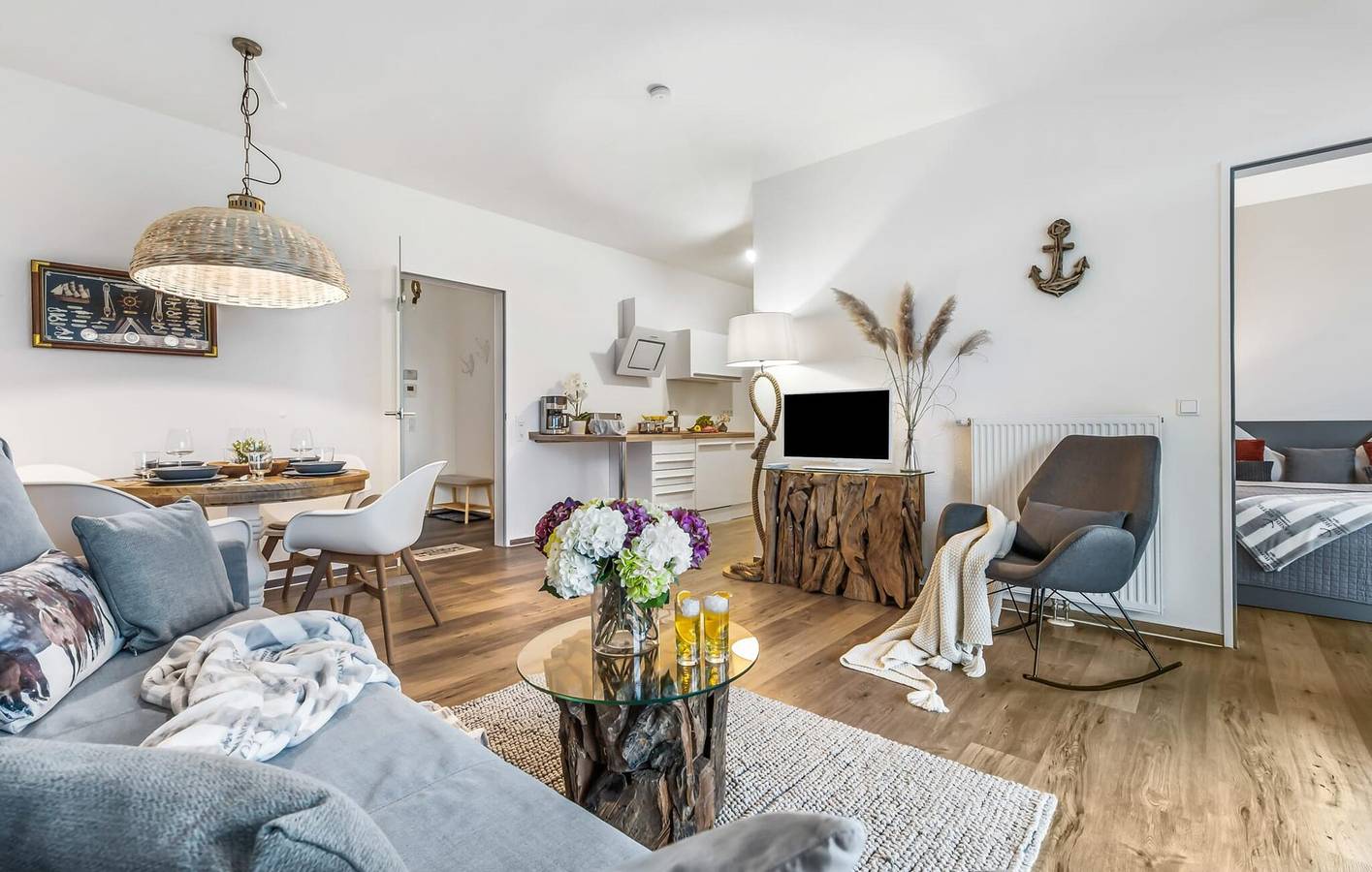 Ganze Ferienwohnung, Haven am Strand mit Terrasse, TV und Parkplatz in Olpenitz, Kappeln