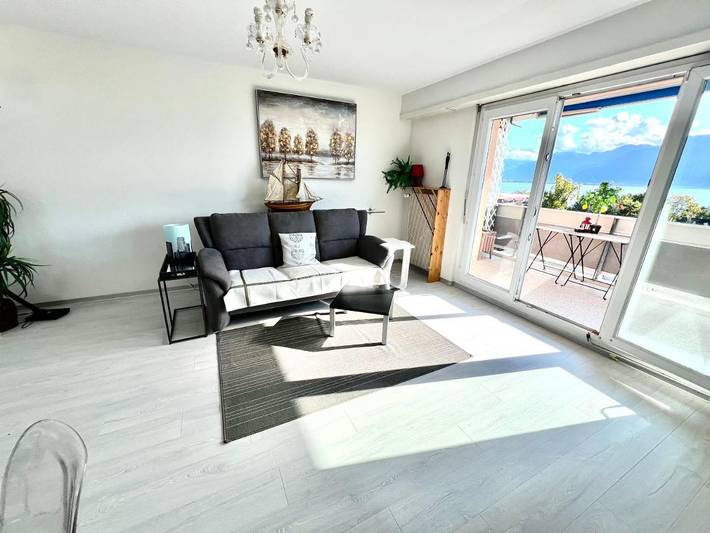Ferienwohnung für 3 Personen, mit Balkon und Terrasse sowie Seeblick und Ausblick in Montreux - 3