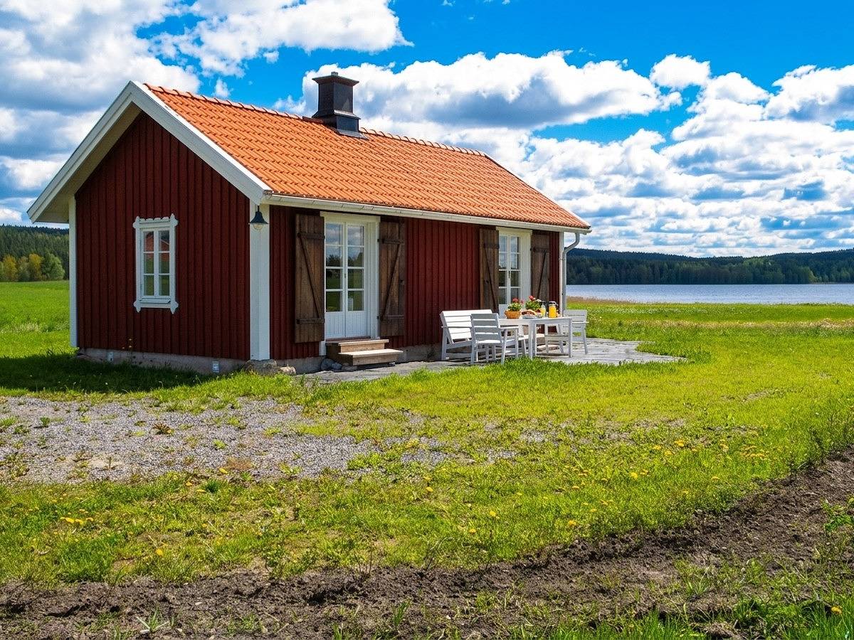 Hus för 4 Personer, med bastu samt trädgård och sjöutsikt