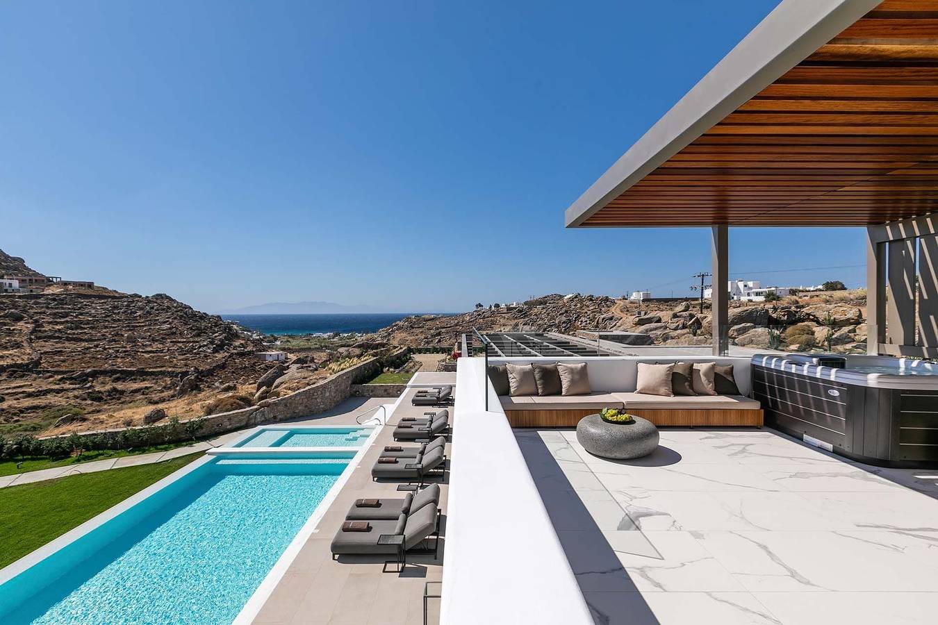 Astounding Mykonos Villa | Scarlet Villa | 7 Bedrooms | Close to Beach | Basket Ball Court in Platis Gialos, Mykonos