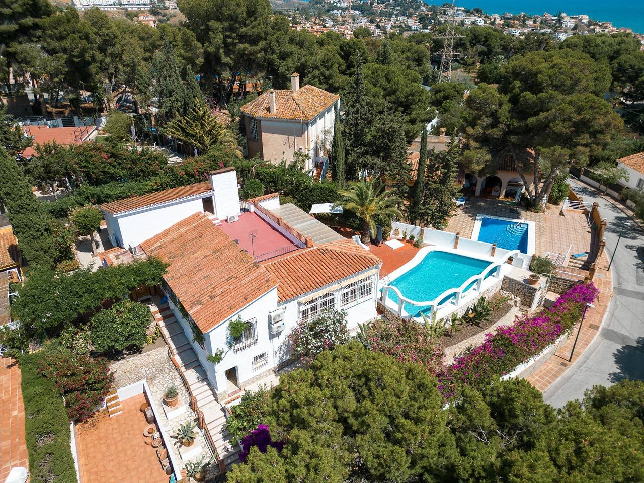 Villa « Andalusienne » avec vue sur la mer, Wi-Fi et climatisation in Málaga (Este), Malaga