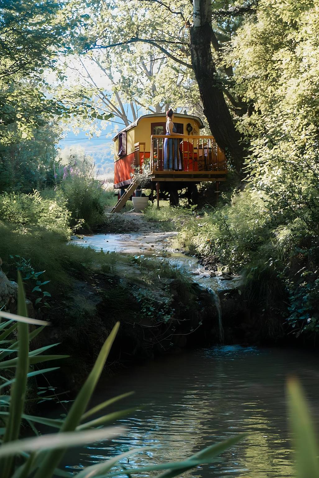Apartamento inteiro, Roulotte Tzigane à beira do ribeiro - drôme provençale (2p) in Marsanne, Nyons (Região)