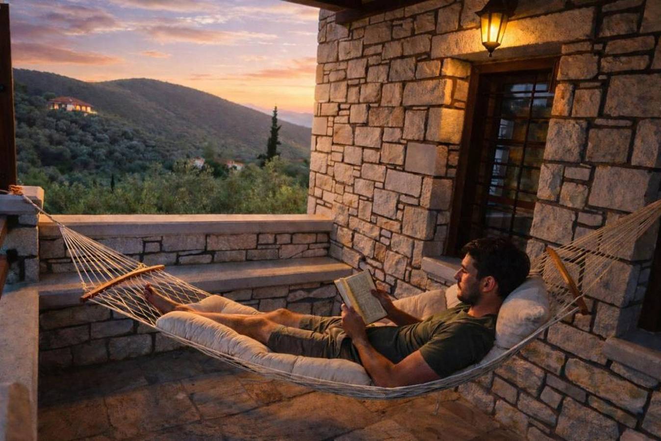 Stone Villa Monolia with Sea View in Magnisia