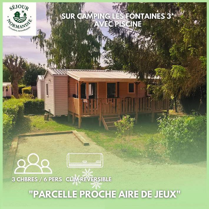 Camping pour 6 personnes, avec Terrasse ainsi que Jardin et Piscine