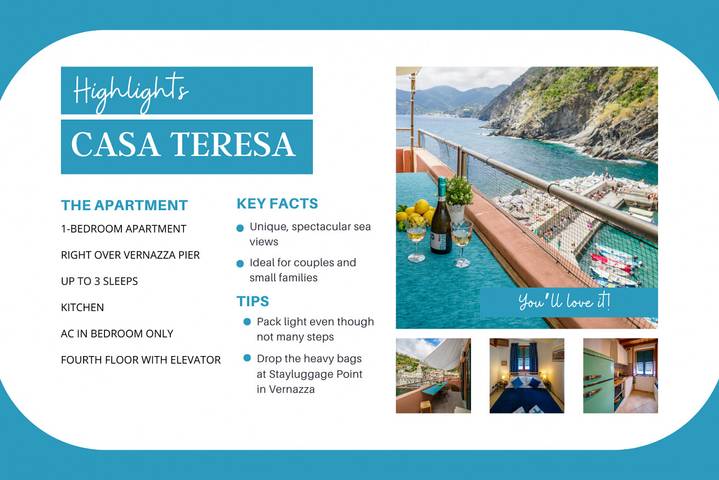 Gîte pour 3 personnes, avec balcon/terrasse, animaux acceptés à Vernazza - 2