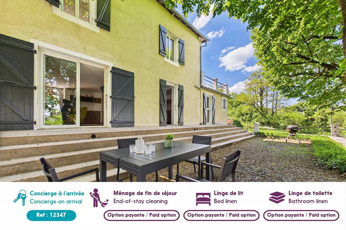 Gran jardín y terraza - casa para 7 in Terrasson-Lavilledieu, Périgord Noir
