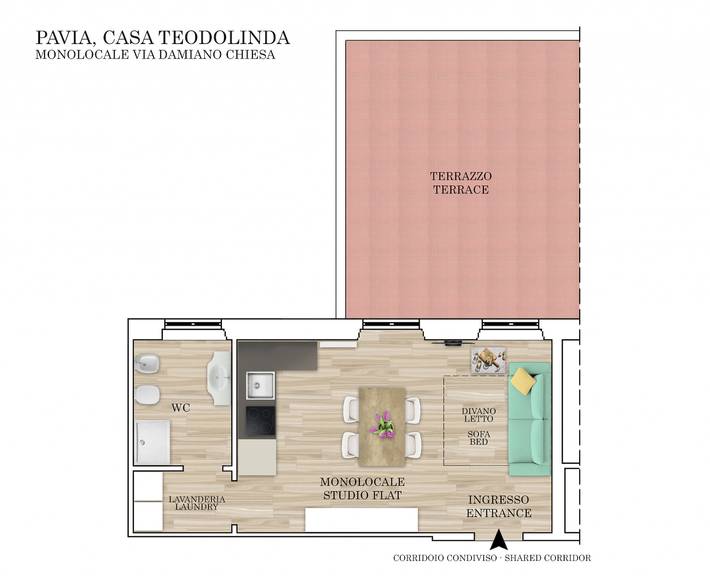 Gîte pour 2 personnes, avec Terrasse à Pavie - 3