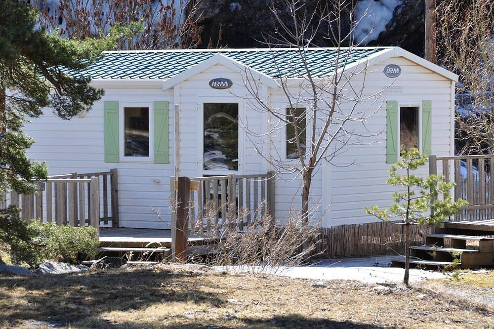 Mobilheim mit Terrasse - 4 Pers. in Méolans-Revel, Barcelonnette und Umgebung