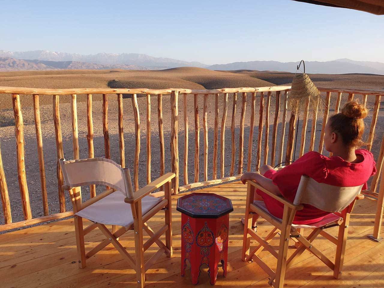 Stargazing tent at Nkhila Lodge, Agafay Desert Camp in Province Al Haouz