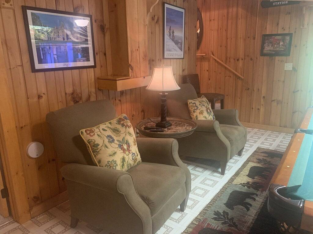 Decorated Christmas log cabin with mountain View, Hot Tub, Pool Table, sleeps 10 in Blue Ridge Parkway, Maggie Valley