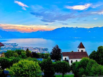 Maison de campagne pour 4 personnes, avec terrasse ainsi que vue sur le lac et vue dans Chardonne