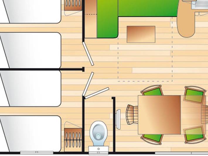 Mobil home pour 6 personnes, avec bassin pour enfant à Bois-de-Céné - 3