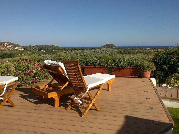 Ferienwohnung für 7 Personen, mit Ausblick und Garten, kinderfreundlich in Chia