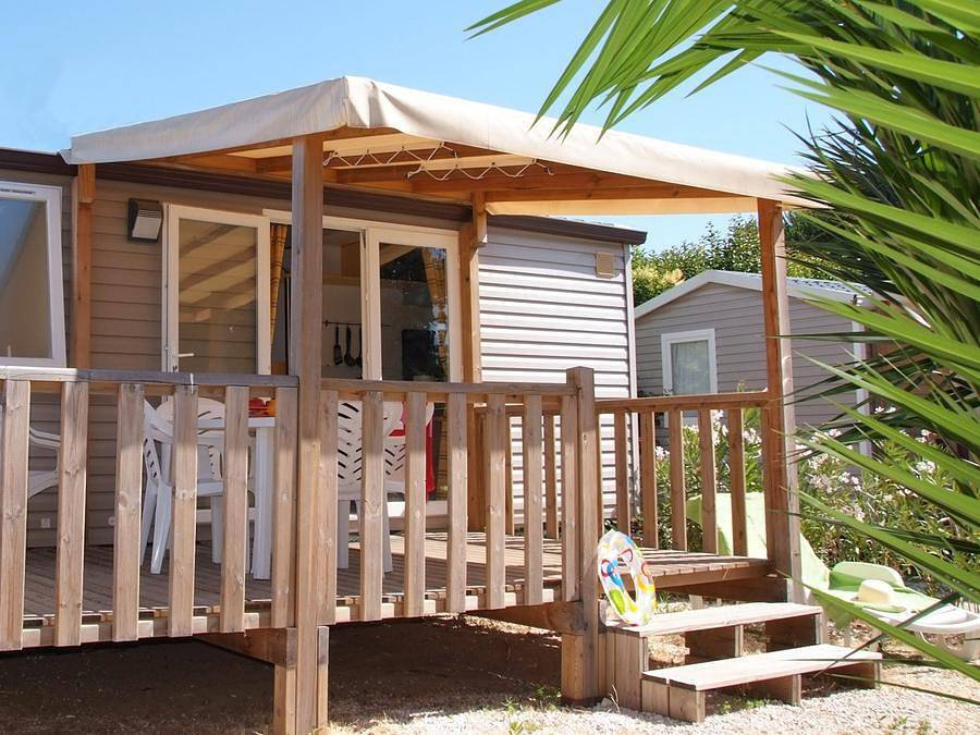 Camping Tikayan Clau Mar Jo - Mobilheim 6 personen - Colorado Eco - 2 Schlafzimmer - Klima - Tv in Bormes-les-Mimosas, Toulon Region