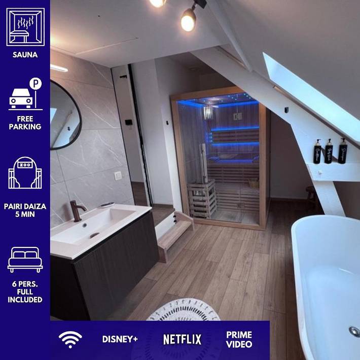 Appartement de vacances pour 6 personnes, avec sauna et vue