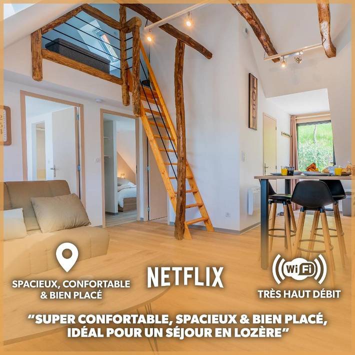 Gîte pour 6 personnes, avec Terrasse ainsi que Jardin et Vue à Banassac