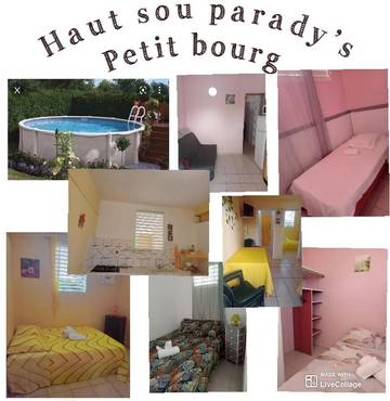 Maison d’hôte pour 4 personnes, avec terrasse et vue ainsi que jardin et piscine à Petit-Bourg