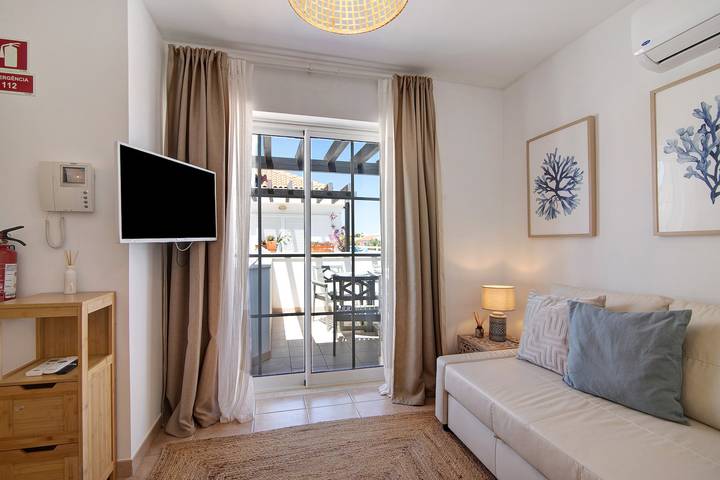 Ganze Wohnung, Ferienwohnung 'Formosa Bay 144' mit Meerblick, privater Terrasse und Klimaanlage in Cabanas de Tavira, Conceição e Cabanas de Tavira