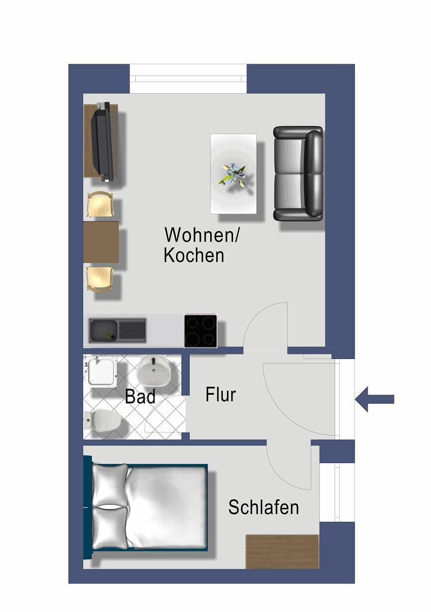 Ganze Wohnung, Appartment 2 im Appartementhaus Schleiblick Eg in Ekenis, Boren