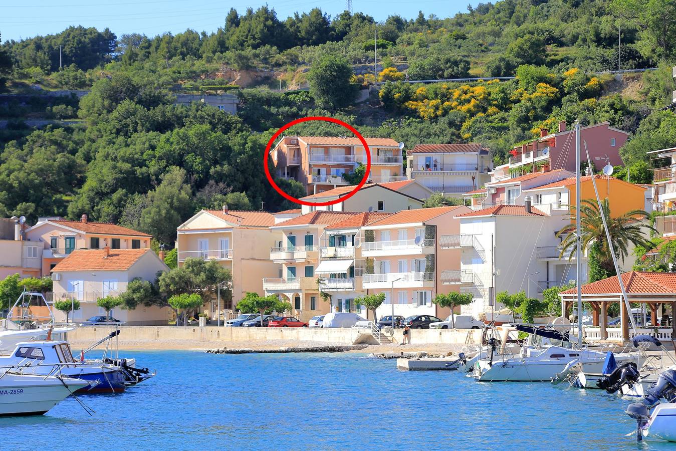 Cały apartament, Jednopokojowy apartament z tarasem i widokiem na morze Podgora, Makarska -a in Podgora, Riwiera Makarska