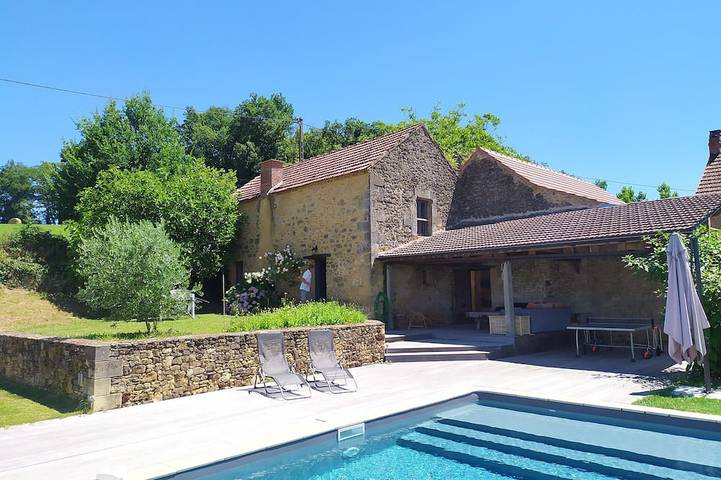 Maison de vacances pour 7 personnes, avec Terrasse ainsi que Jardin et Piscine