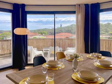 Gîte pour 6 personnes, avec vue et balcon dans Contis-Plage