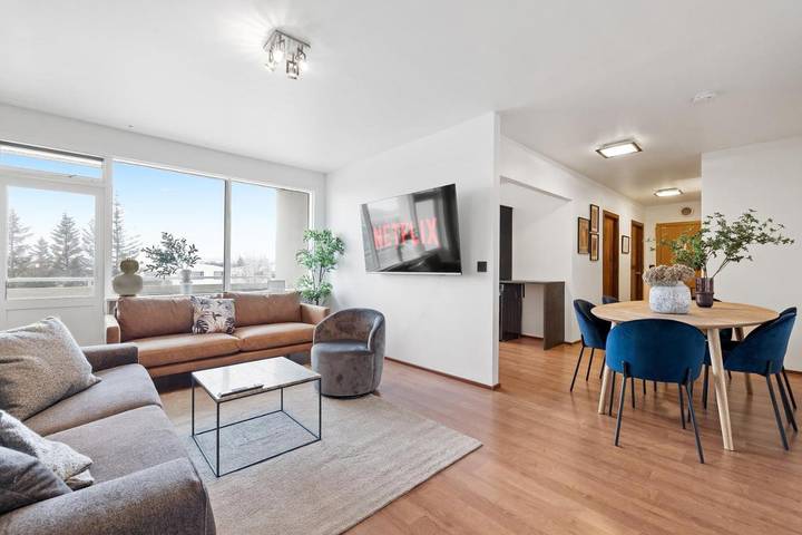Apartamento para 6 personas, con terraza y vistas en Reikiavik