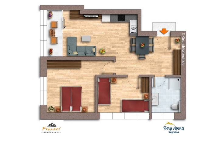 Ferienwohnung für 4 Personen, mit Terrasse in Fontanella - 2