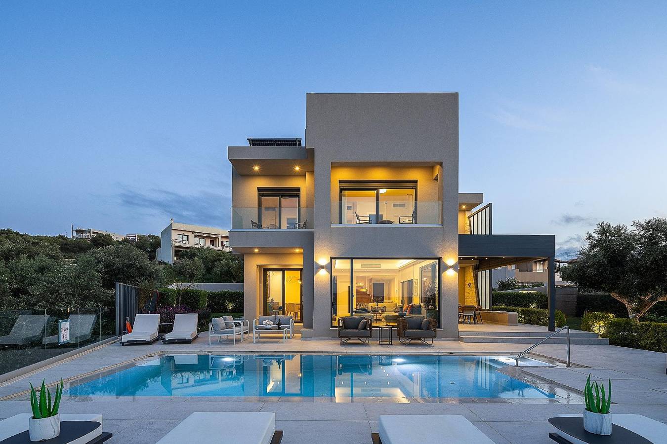 Kalyves Royal Villa-''Gratis''beheizter Pool, Fitnessraum, Meerblick in Kalyves, Chania und Umgebung