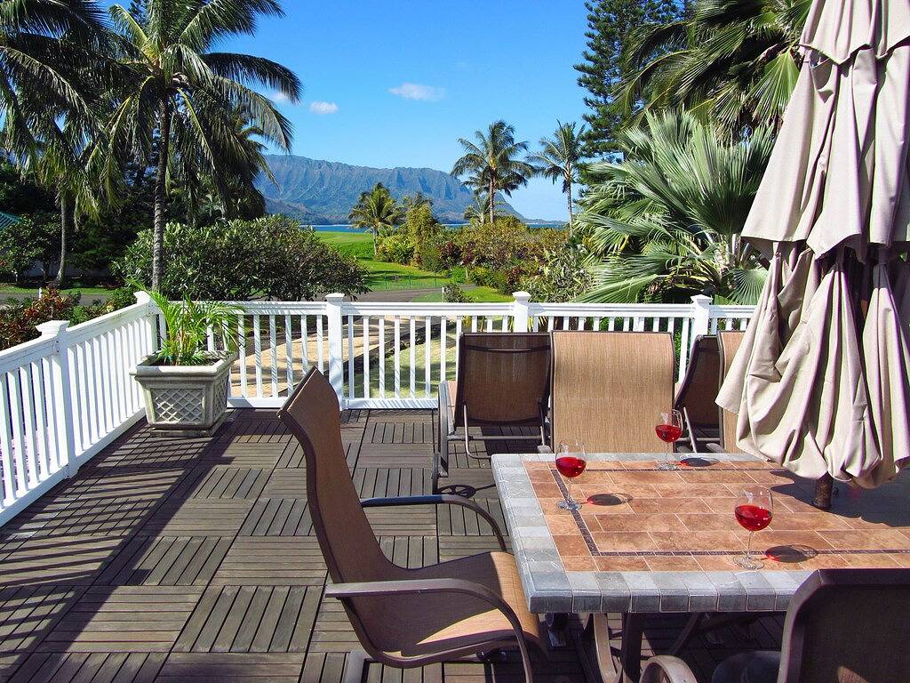 5-Zimmer-Haus mit offenem Schnitt, Blick auf das Meer und den Golfplatz - Queens Bath Lookout in Princeville, Anini Beach