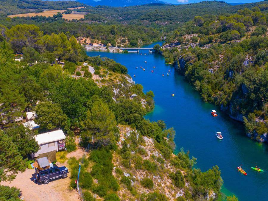 Camping Marvilla Parks - Les Gorges de Provence - Safarizelt 5 personen - Eco Lodge Zelt | 2 Schlafz. | 4/5 Pers. | Ohne Bad in Montagnac-Montpezat, Regionaler Naturpark Verdon