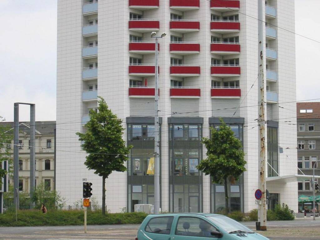 "Universität" in the Wintergartenhochhaus building in Leipzig Mitte, Leipzig