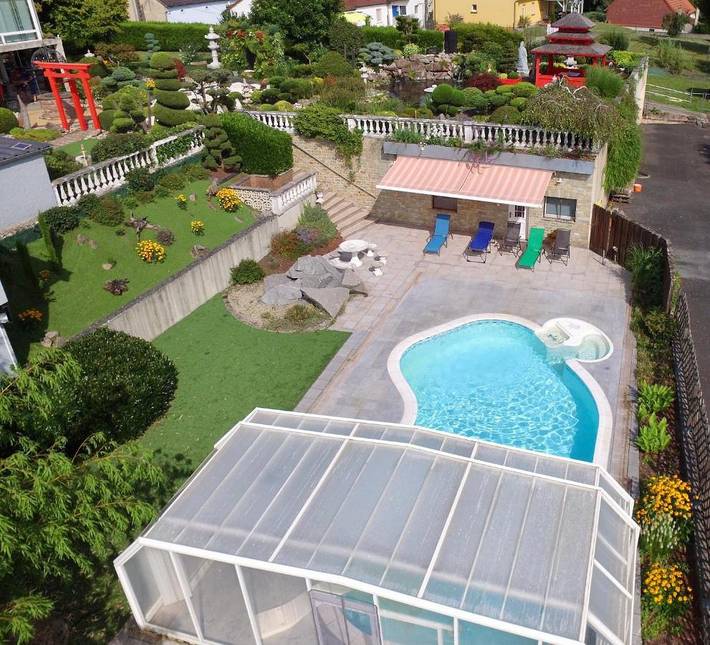Maison de campagne pour 4 personnes, avec Terrasse et Jardin ainsi que Piscine et Vue