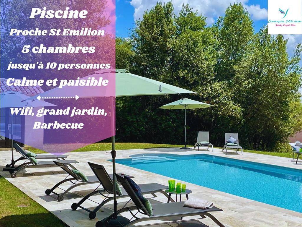 Vacances au calme à Litout, Piscine, Clim, 10 personnes, proche St Emilion in Minzac, Périgord Pourpre