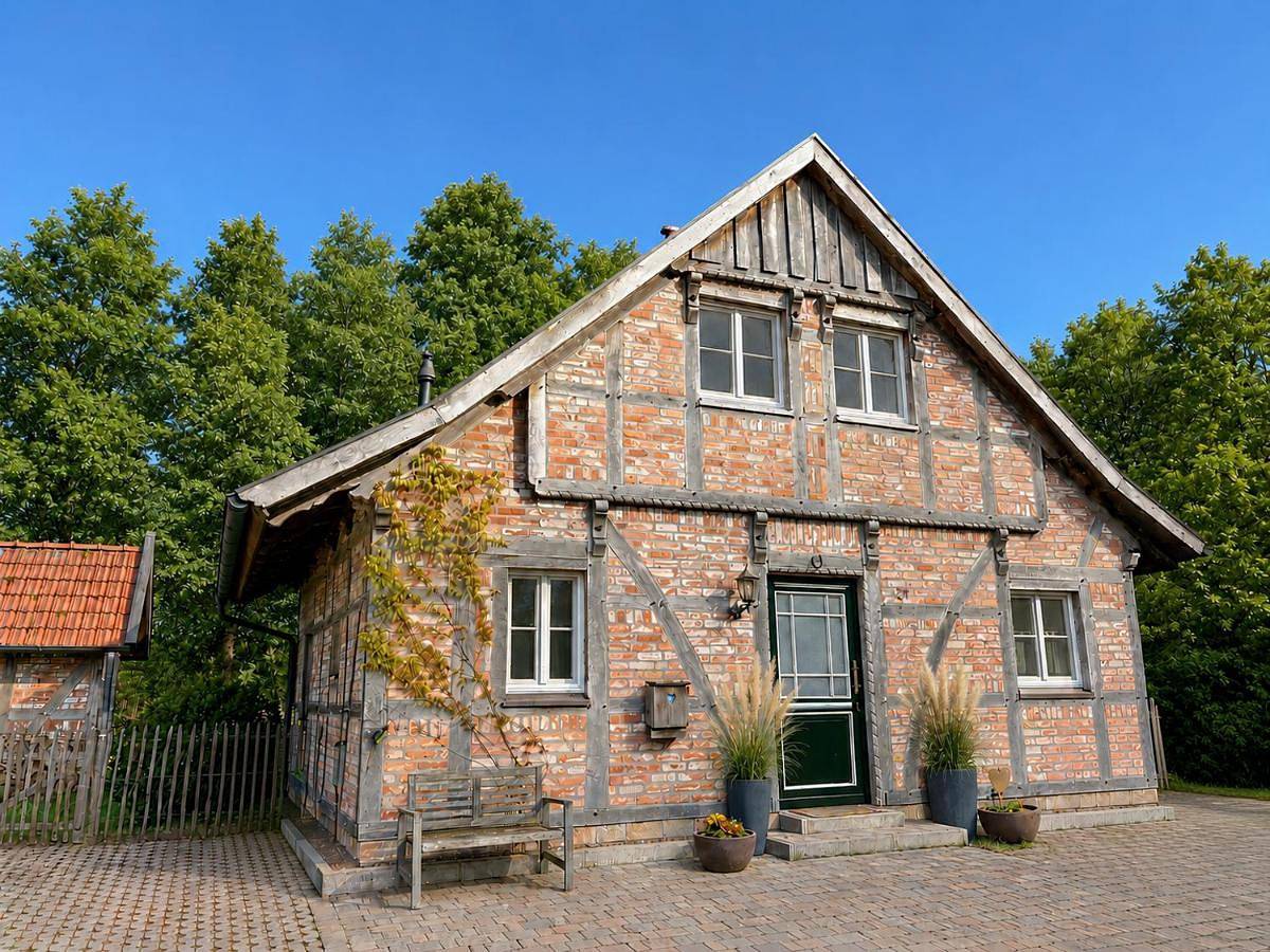 Fachwerkhaus am See mit Fass-Sauna im Münsterland in Warendorf, Kreis Warendorf
