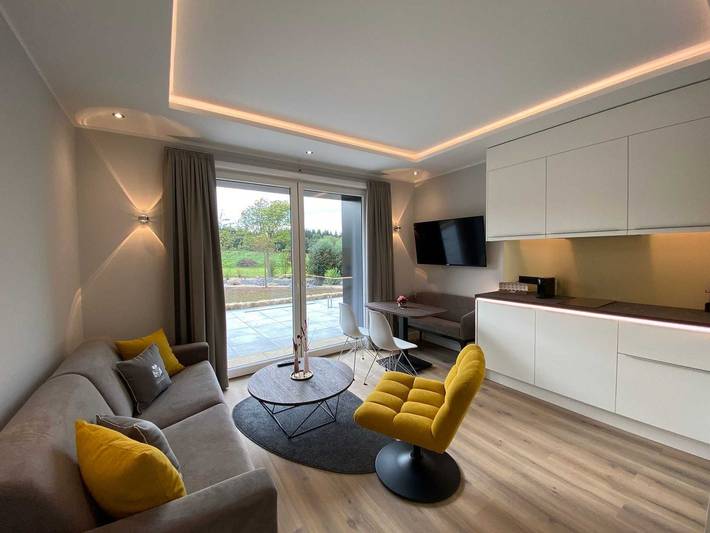 Hotel für 4 Personen, mit Terrasse und Garten sowie Sauna und Ausblick