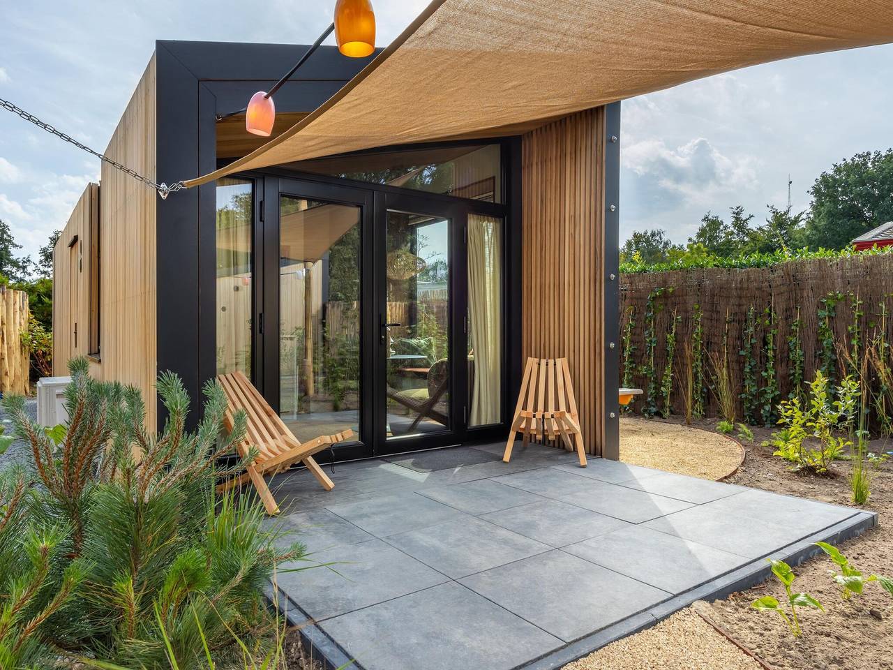 Wellness Cabin in Nl met Buiten Spa in Veluwe