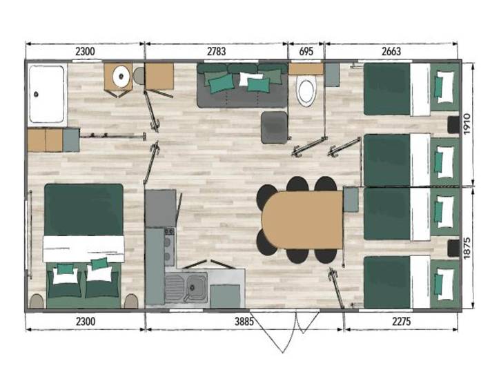 Bungalow für 6 Personen, mit Terrasse und Garten, kinderfreundlich in Belgische Küste - 4