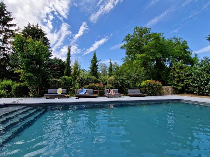 Maison de vacances pour 4 personnes, avec Terrasse et Jardin ainsi que Piscine et Vue