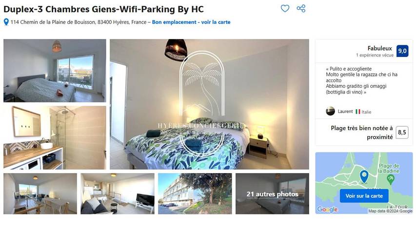 Appartement entier, Duplex-3 Chambres Giens-Wifi-Pk in Hyeres, Parc national de Port-Cros